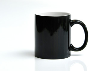 glazed black porcelain mug