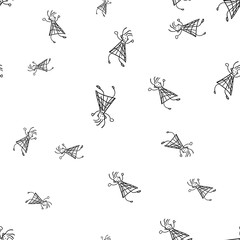 Kids seamless pattern in doodle style.