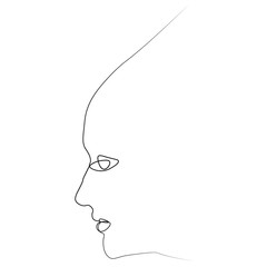 Girl s face one line