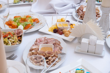 food on the table in the restaurant