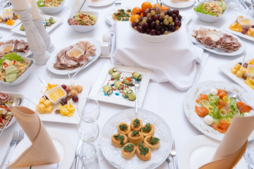 food on the table in the restaurant