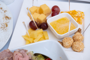 Cheese plate with appetizers
