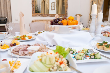 food on the table in the restaurant