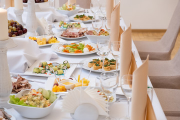 food on the table in the restaurant