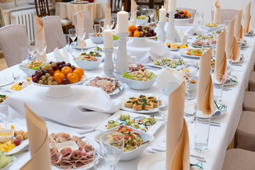 food on the table in the restaurant