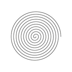 vector simple line art linear spiral icon - black and white