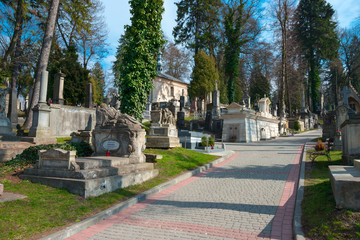 Lychakiv Cemetery in Lviv, Ukraine