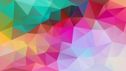 vector abstract irregular polygon background - triangle low poly pattern - neon full spectrum multi color rainbow - blue green cyan hot pink magenta purple violet red yellow orange