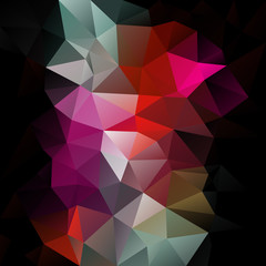 Fototapeta premium vector abstract irregular polygon square background - triangle low poly pattern - black, red, pink, gray, purple colors