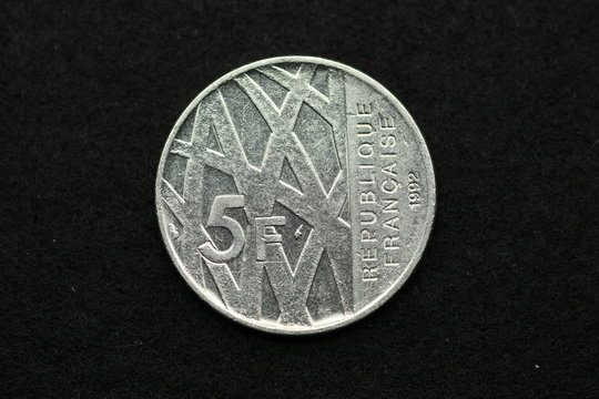 Vorderseite der ehemaligen 5 Francs-Münze aus Frankreich von 1992