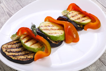 Grilled vegetables - eggplant, zucchini and pepper