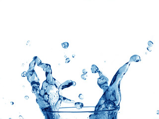  blue water on a white background