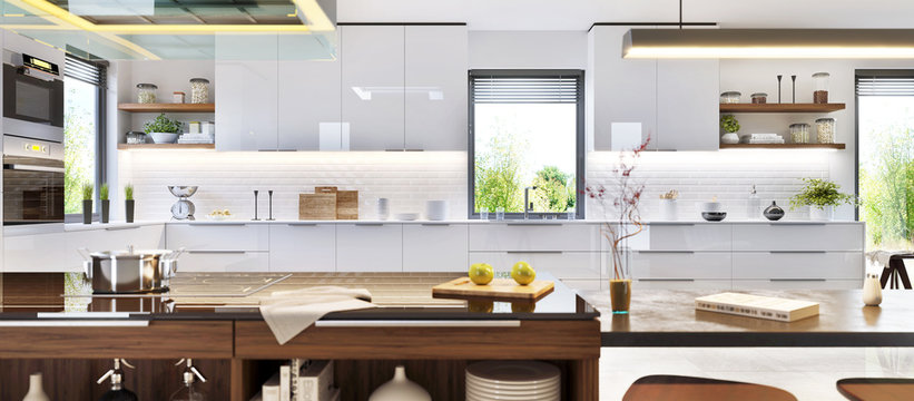 Modern interior design luxury kitchen