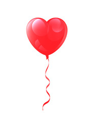 Fototapeta na wymiar Vector drawing of a heart shaped balloon on a white background
