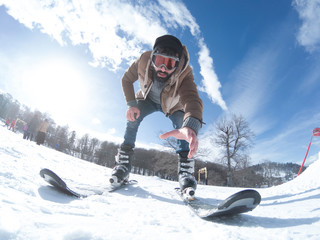 Man skier on mountain
