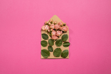 Romantic valentine love card on a pink background