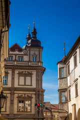 Beautiful architecture of the buildings at Prague old town