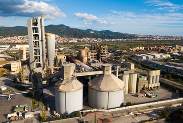 Aerial view of cement plant