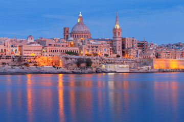 Obraz na płótnie Canvas Valletta. Mediterranean harbor.