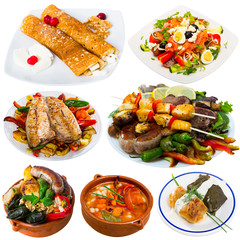 Collection of authentic dishes of Bulgarian cuisine