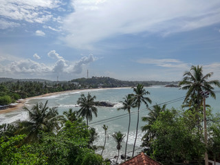 Fototapeta na wymiar High Angle View Of Calm Indian Ocean in Mirissa, Sri Lanka
