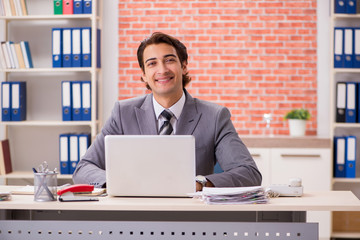 Young businessman working in the office