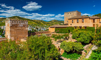 Fototapeta na wymiar The famous Alhambra palace in Granada, Spain