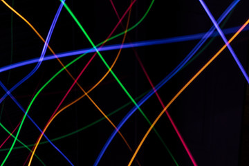 Long Exposure of Fairy Lights on black background