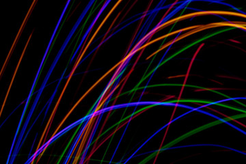Long Exposure of Fairy Lights on black background