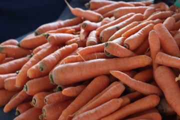 Pile of Orange Carrots in the Market