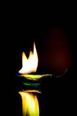 On fire - green pepper burning