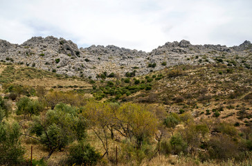 Fototapeta na wymiar Mountain range with the mountains of Cordoba in Spain on a sunny day