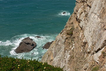 View at Cabo da Roca Lighthouse (Portuguese: Farol de Cabo da Roca) which is Portugal's  most westerly point.