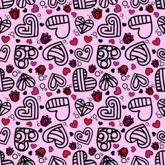 Rollo Pattern with gifts and hearts - colored © tsandra