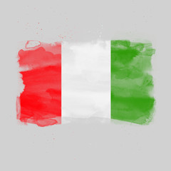 Watercolor flag of Italy. Art painted Italy national flag.