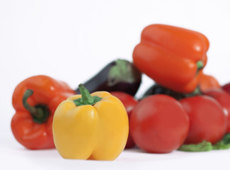 closeup of fresh vegetables.isolated on a white background