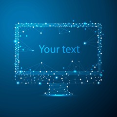 Computer Design consisting of points, lines, and shapes in the form of planets, stars and the universe. computer for Your Business. Vector starry sky concept.