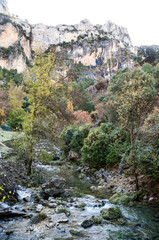 Beginning of the Guadalquivir river in the Sierra de Cazorla in the Spanish province of Jaen on a sunny day.