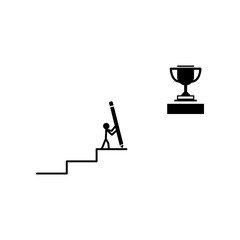 stair, success, pencil, cup icon. Can be used for web, logo, mobile app, UI, UX