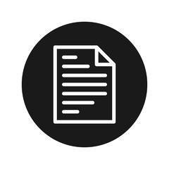Fototapeta premium Page icon flat black round button vector illustration
