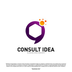 Modern Hexagon Business Consulting Agency logo design template. Simple Digital Consult logo concept