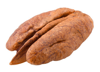 pecan, nut, isolated on white background, clipping path, full depth of field