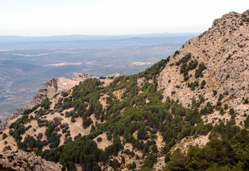 Fototapeta na wymiar Mountains of the Sierra de Cazorla in the Spanish province of Jaen on a sunny day.