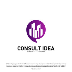 Modern Building Consulting Agency logo design template. Modern City Chat logo concept