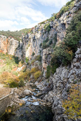 Beginning of the Guadalquivir river in the Sierra de Cazorla in the Spanish province of Jaen on a sunny day.