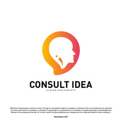 Modern Business Consulting Agency logo design template. Talk People Head logo concept