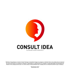 Modern Business Consulting Agency logo design template. Talk People Head logo concept
