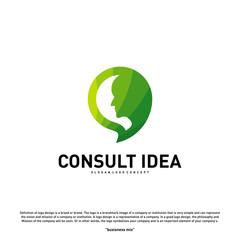 Modern Business Consulting Agency logo design template. Talk People Head logo concept