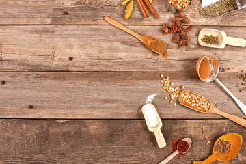 cereals over wooden table