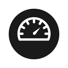 Speedometer gauge icon flat black round button vector illustration